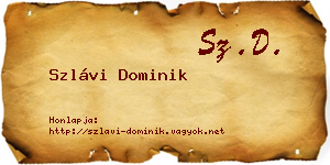 Szlávi Dominik névjegykártya